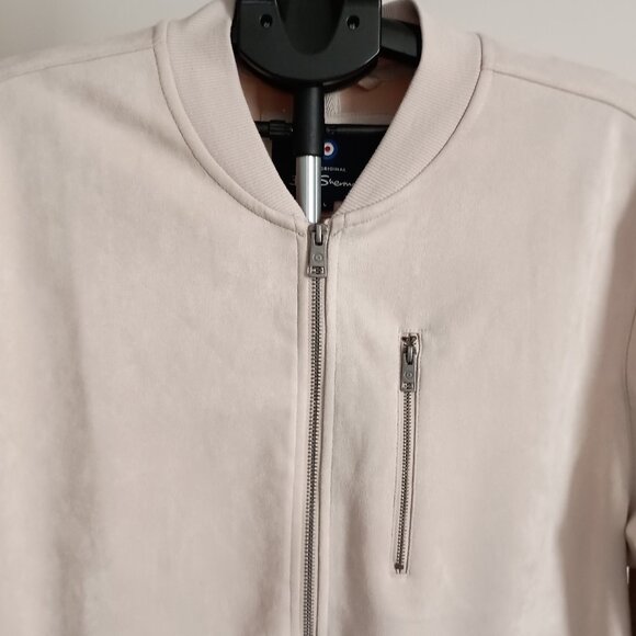 Ben Sherman Cream Tan Faux Suede Bomber Jacket Men’s Size L - Picture 4 of 15